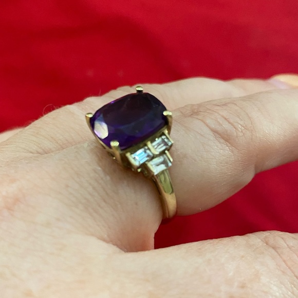 925 Sterling silver and Amethyst ring - Picture 6 of 12